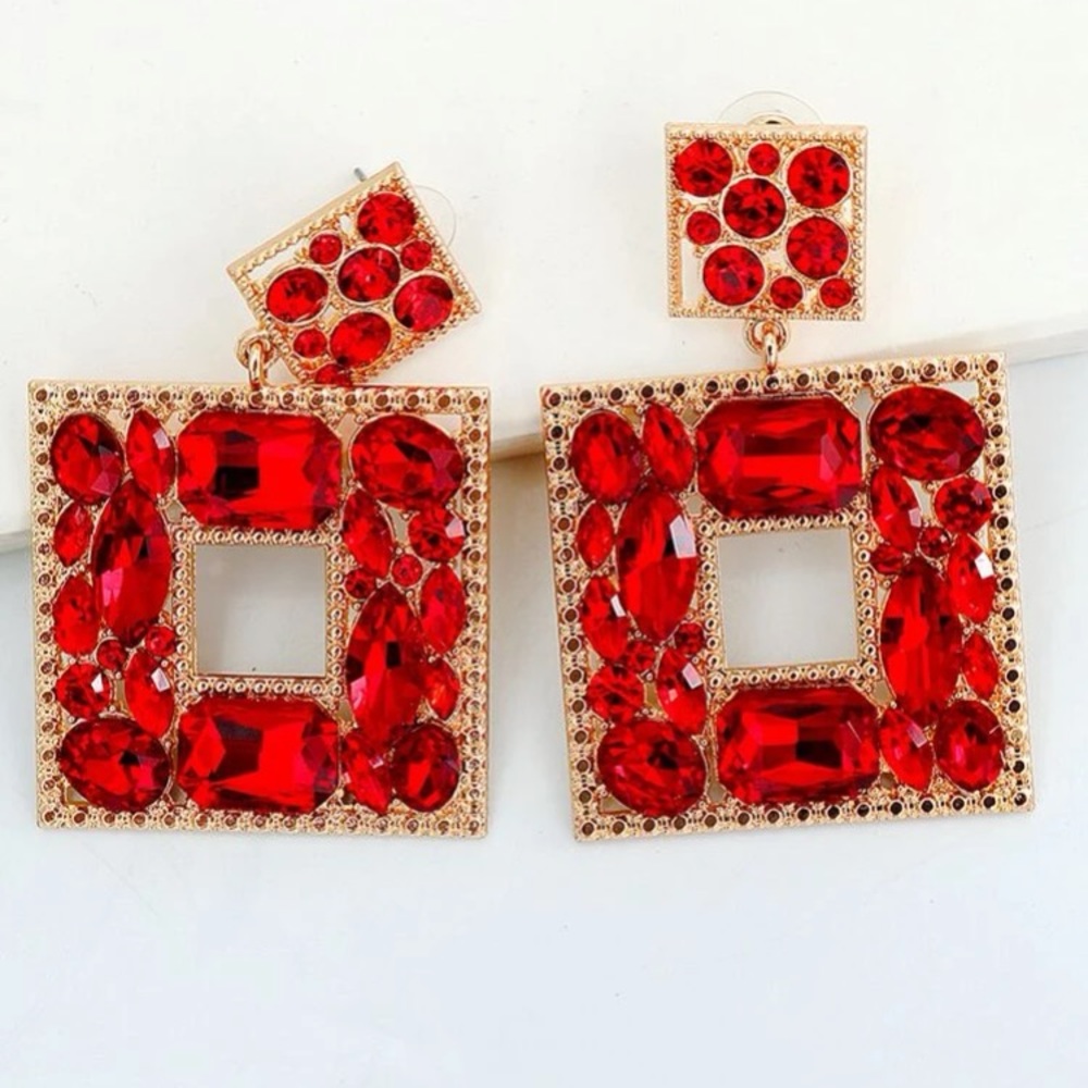 New Inventory 🌺Rhinestones Geometric Drop Earrings🌺